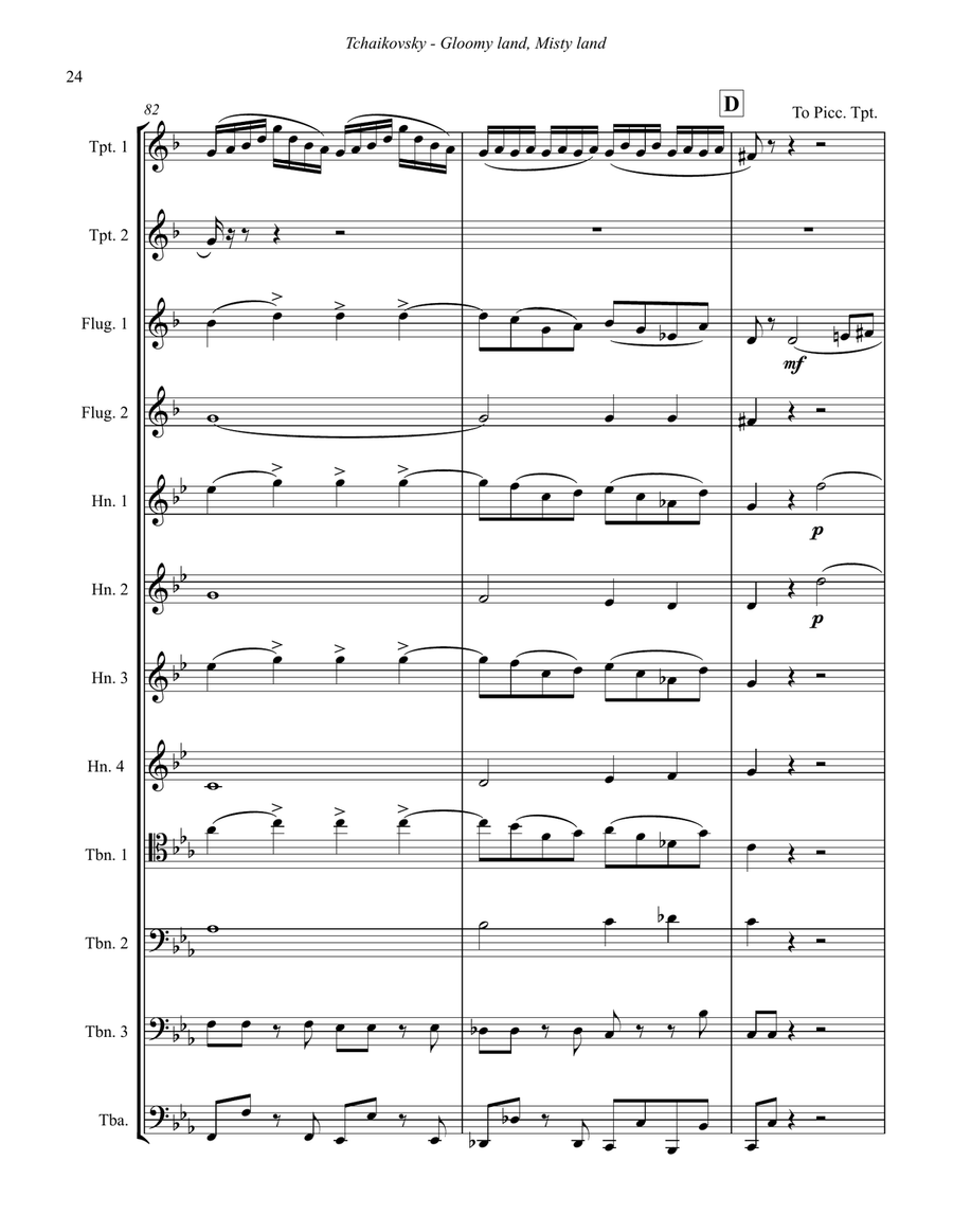 Gloomy Land, Misty Land from Symphony No. 1 for 12-piece Brass Ensemble Score scores gallery preview page 4