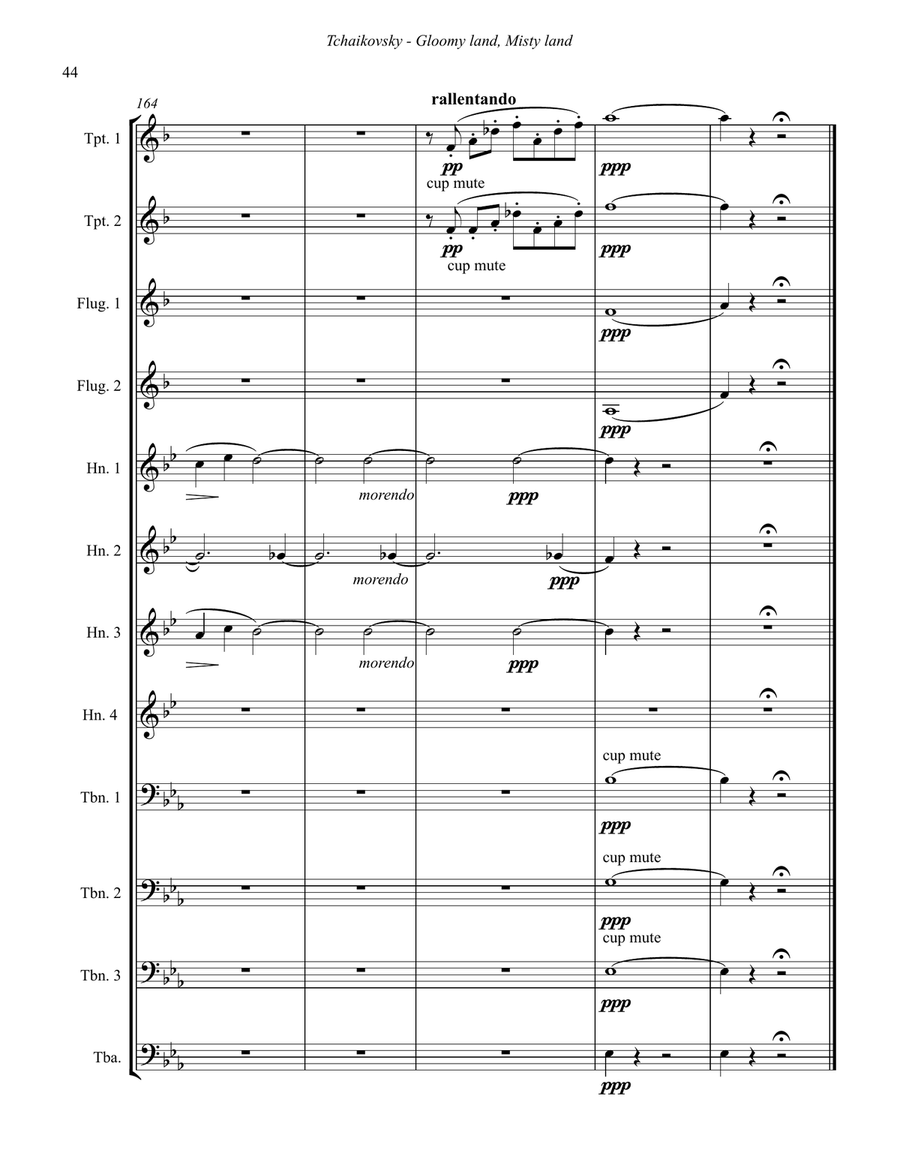 Gloomy Land, Misty Land from Symphony No. 1 for 12-piece Brass Ensemble Score scores gallery preview page 6