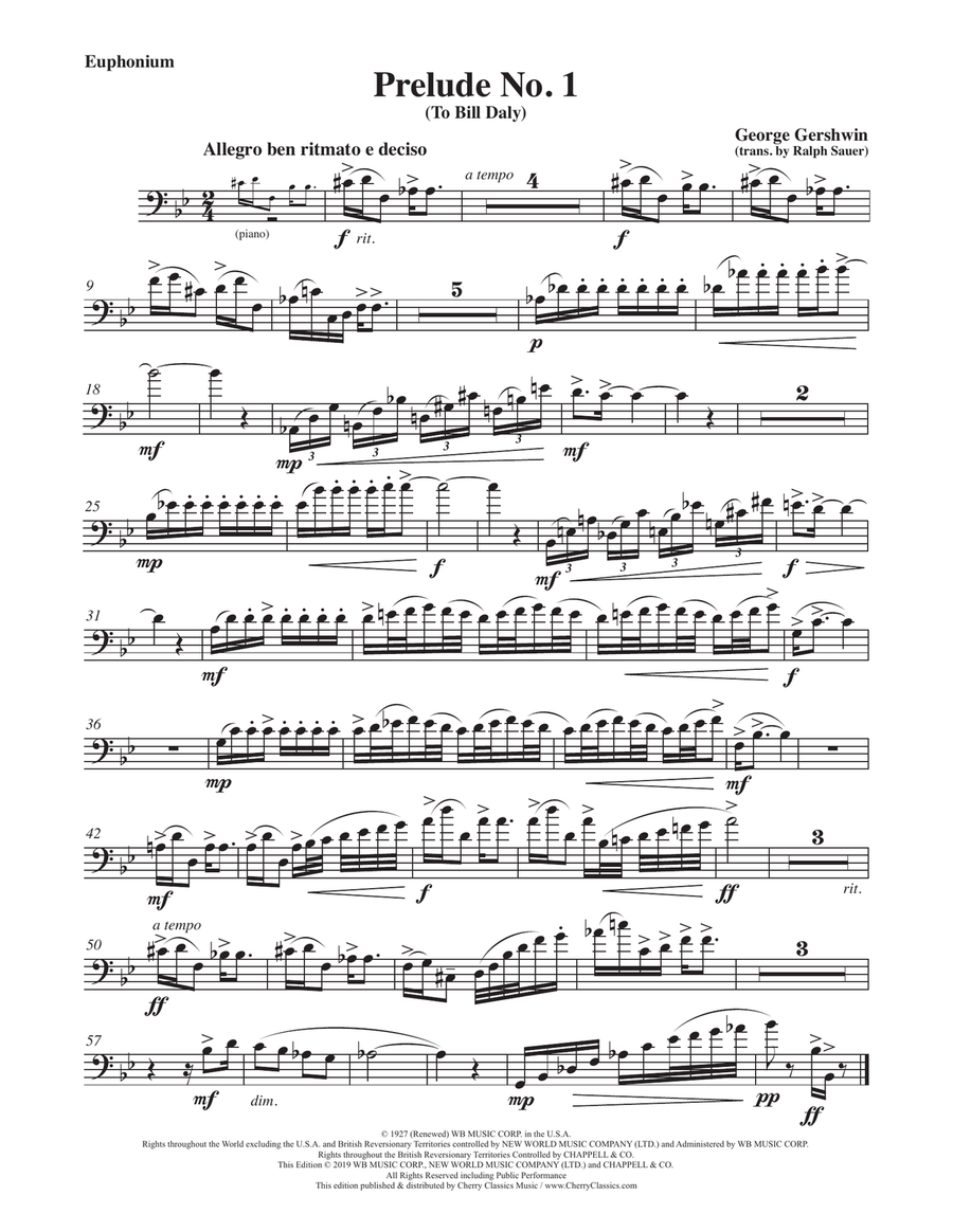 Three Preludes for Euphonium and Piano Euphonium scores gallery preview page 2
