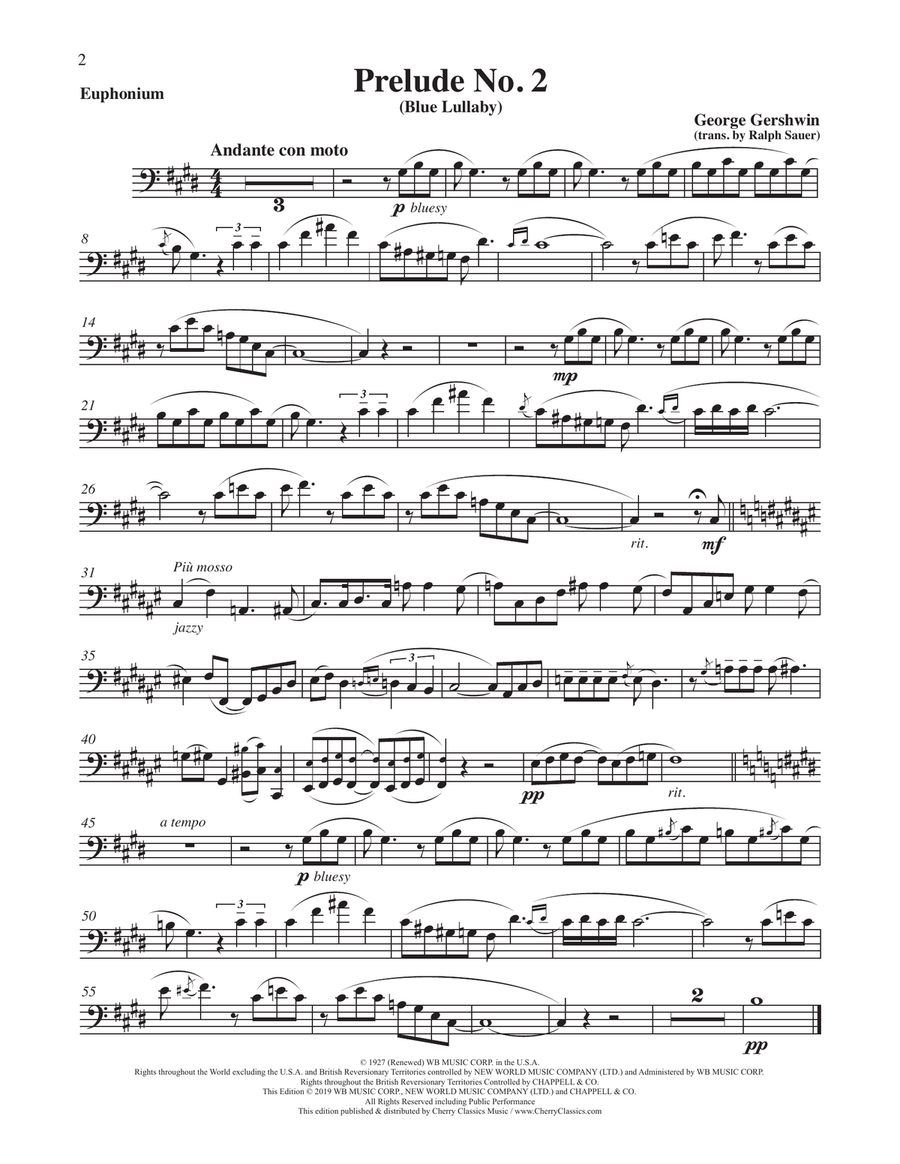 Three Preludes for Euphonium and Piano Euphonium scores gallery preview page 3