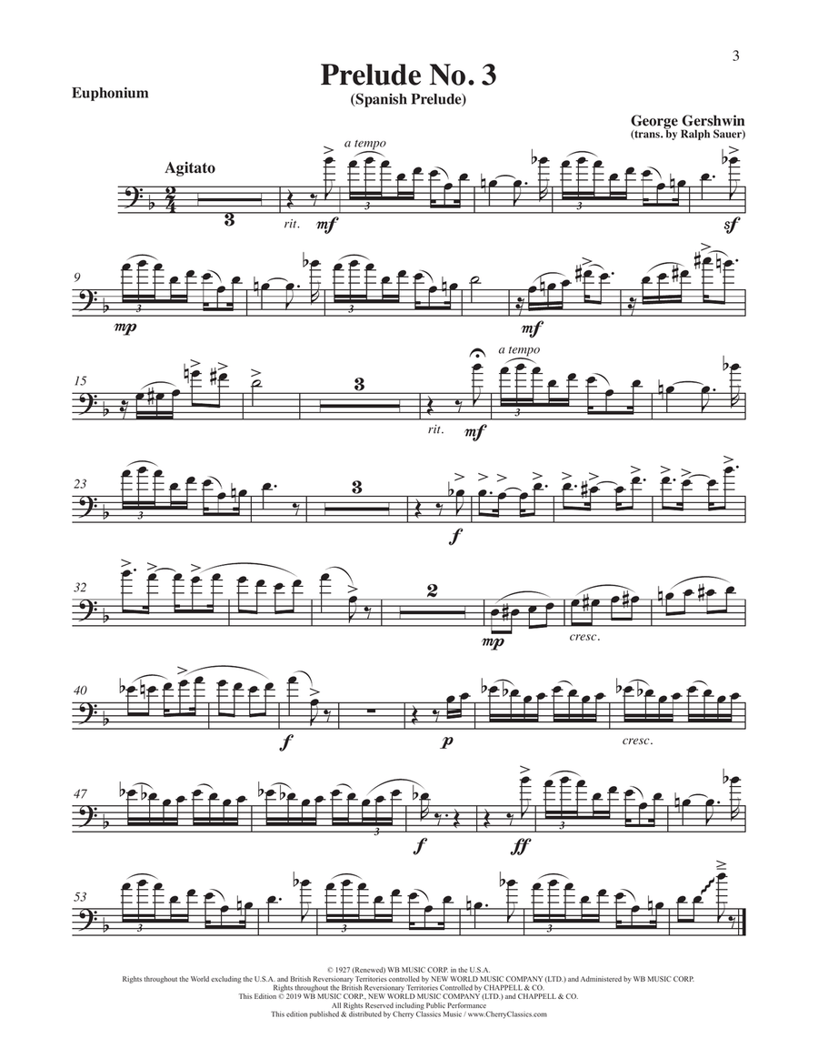 Three Preludes for Euphonium and Piano Euphonium scores gallery preview page 4