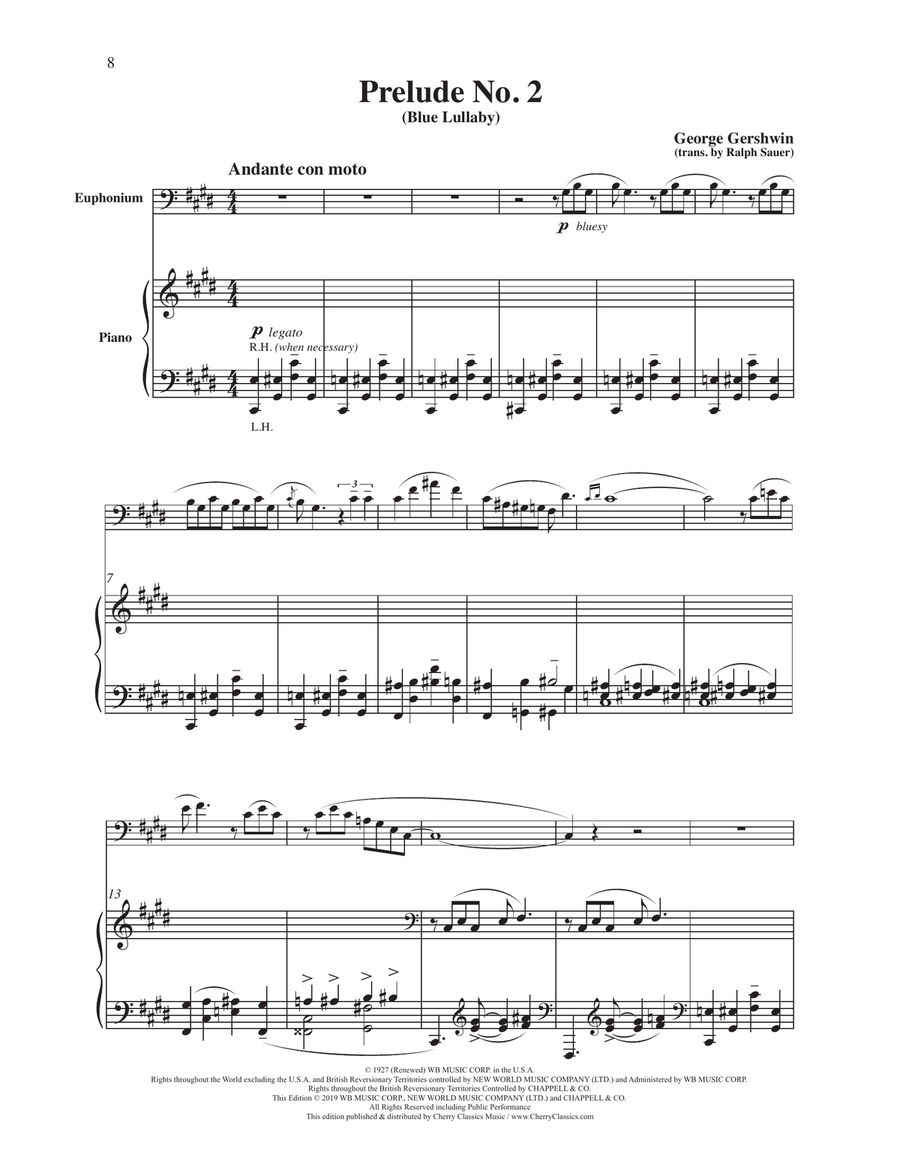 Three Preludes for Euphonium and Piano Euphonium scores gallery preview page 6