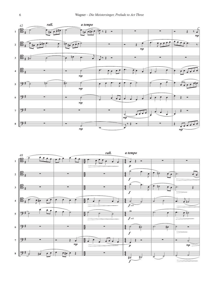 Prelude to Act III of Die Meistersinger for 8-part Trombone Ensemble by Richard Wagner Trombone - Sheet Music page 3