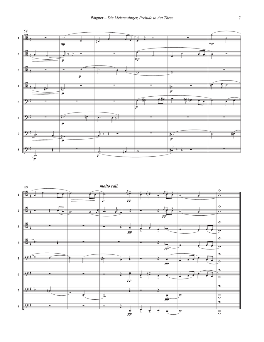 Prelude to Act III of Die Meistersinger for 8-part Trombone Ensemble by Richard Wagner Trombone - Sheet Music page 4