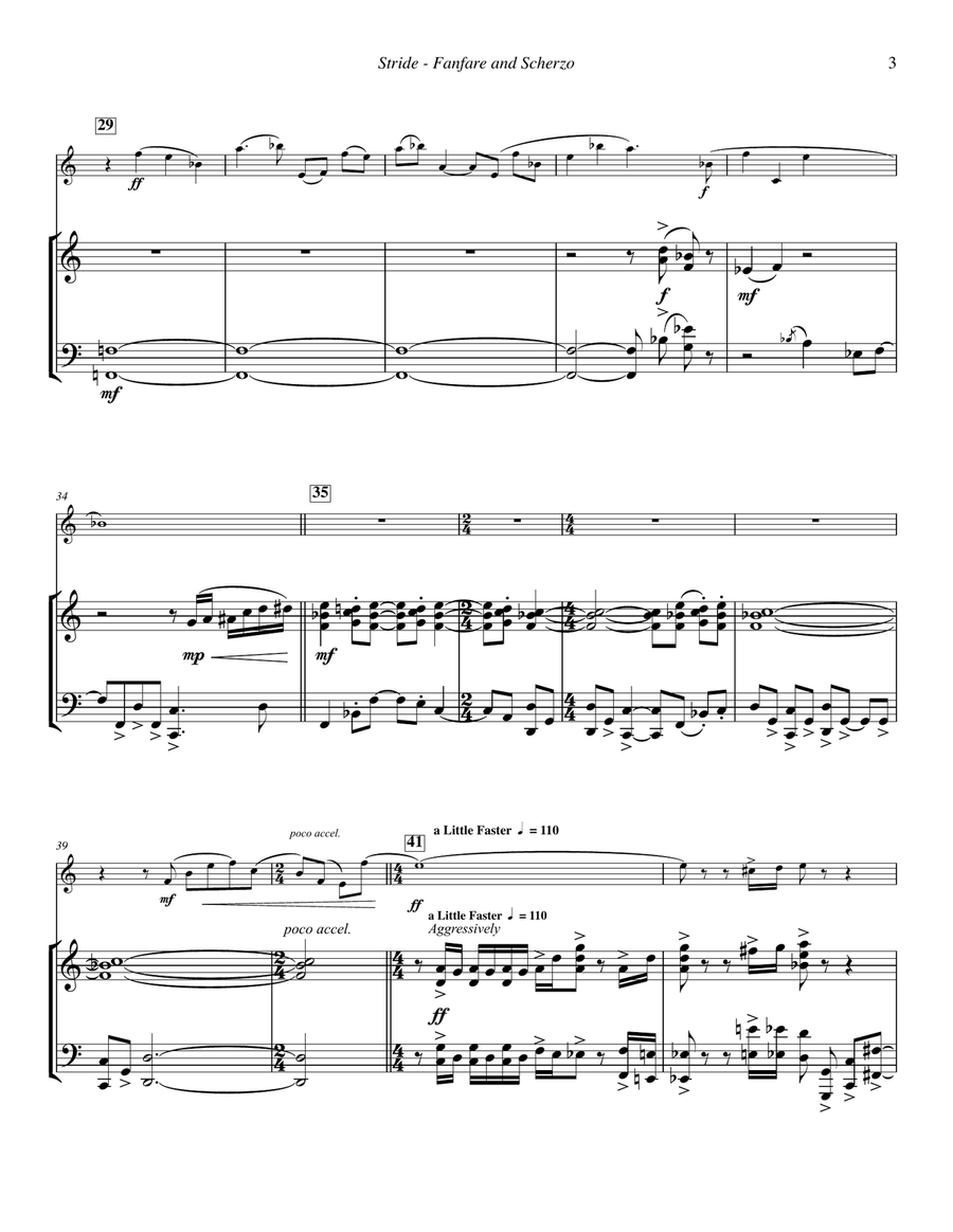 Fanfare and Scherzo for Horn with Piano reduction Piano Accompaniment scores gallery preview page 3