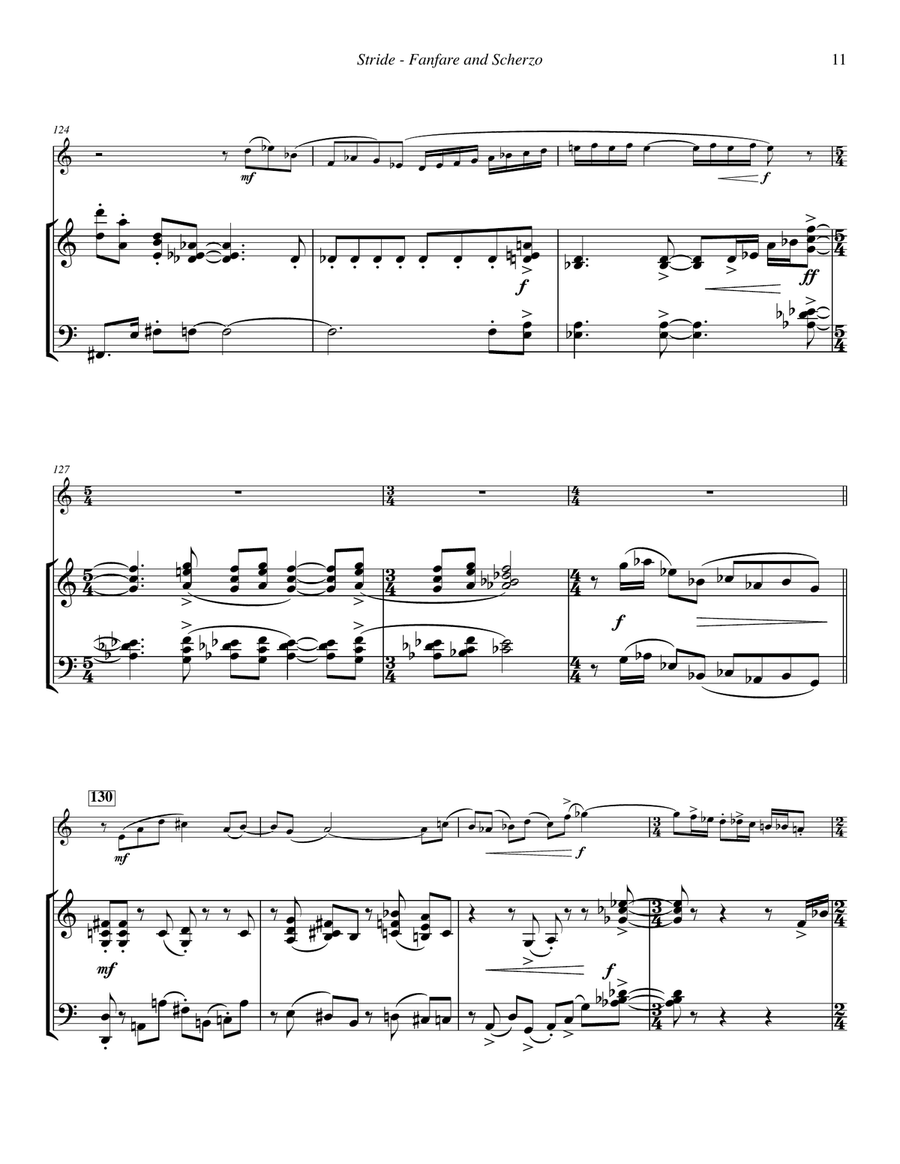 Fanfare and Scherzo for Horn with Piano reduction Piano Accompaniment scores gallery preview page 5