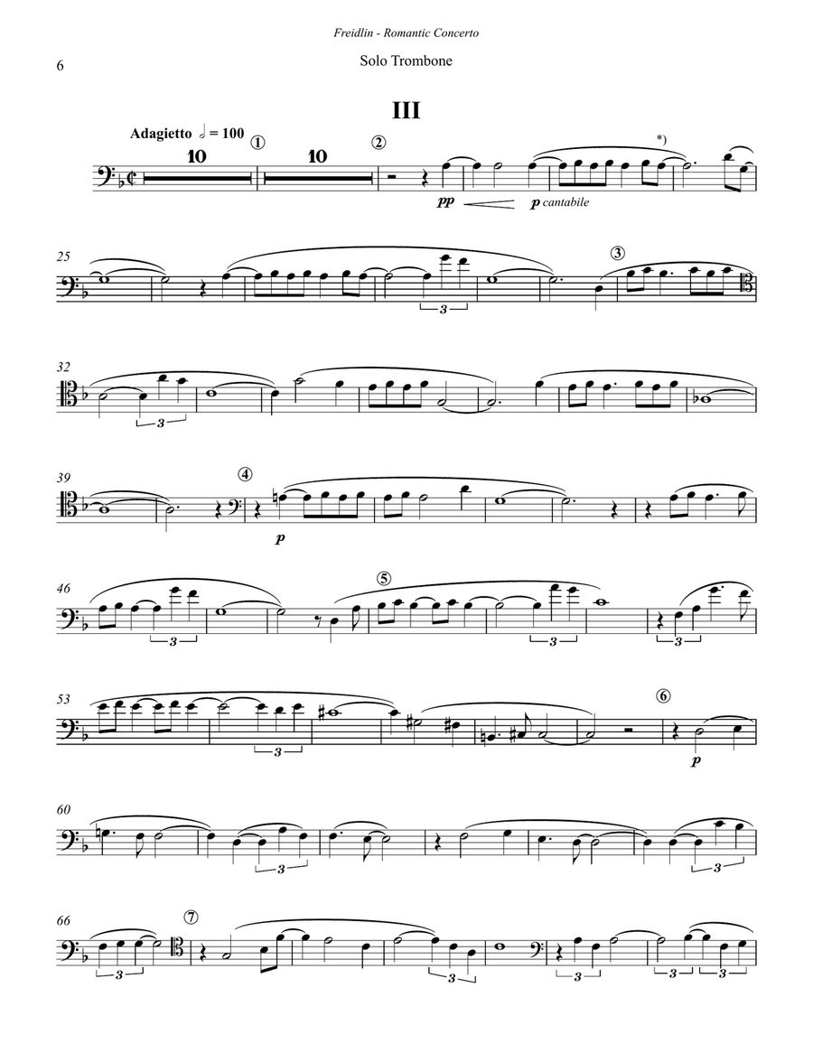 Romantic Concerto for Trombone and Piano reduciton Piano Accompaniment scores gallery preview page 4