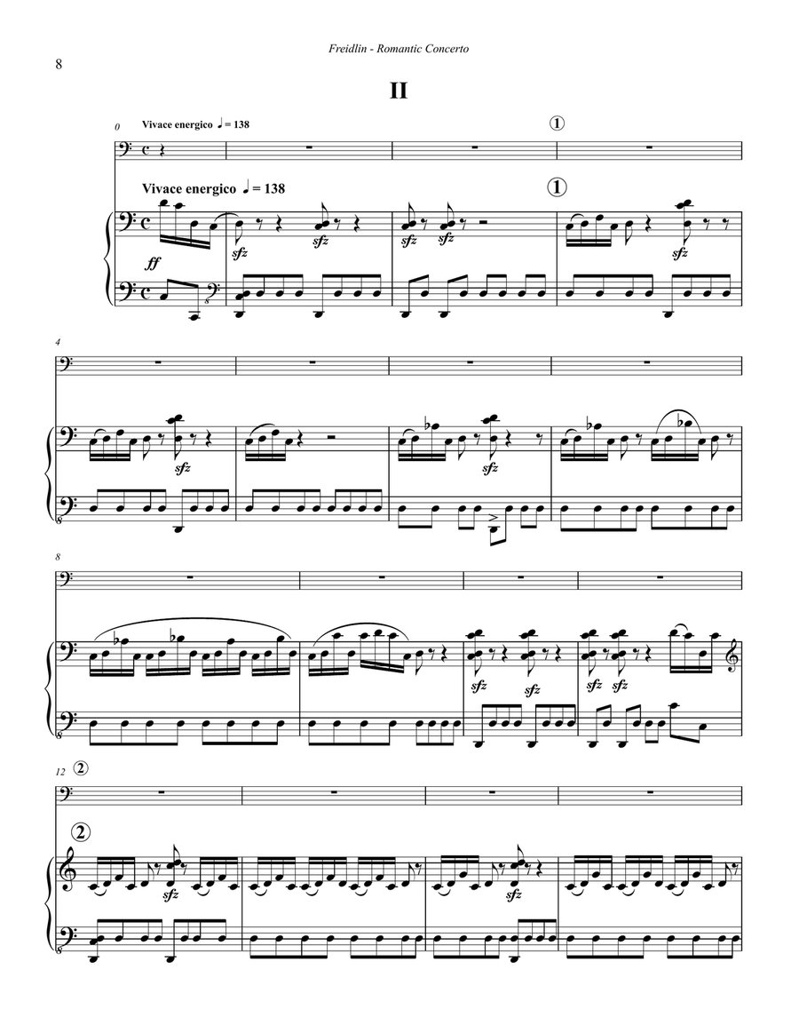 Romantic Concerto for Trombone and Piano reduciton Piano Accompaniment scores gallery preview page 7