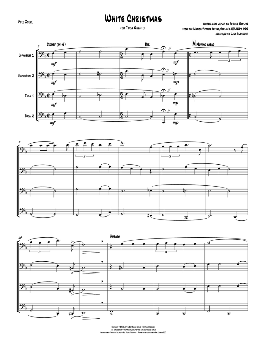 White Christmas for Tuba Quartet Tuba Quartet scores gallery preview page 2
