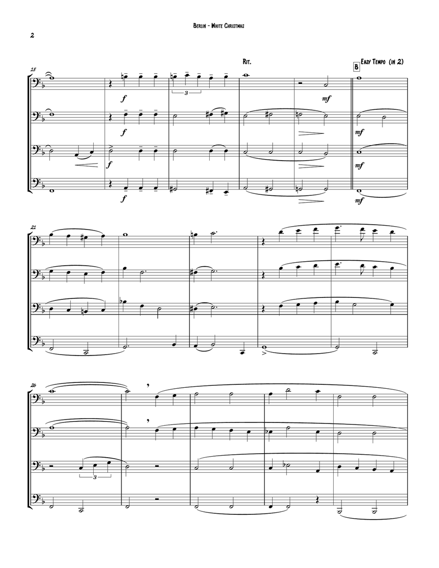 White Christmas for Tuba Quartet Tuba Quartet scores gallery preview page 3