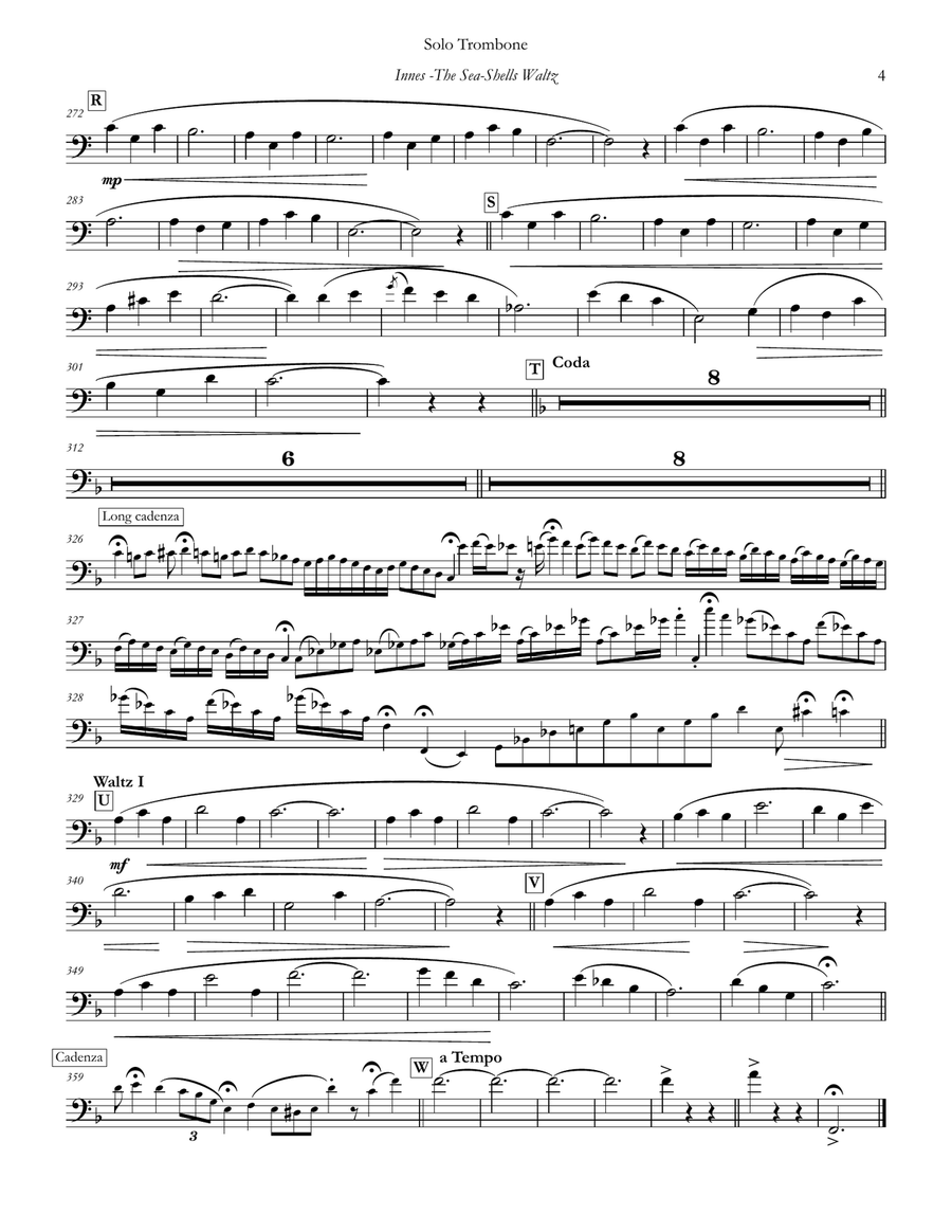 The Sea-Shells Waltz for Trombone and Piano Piano Accompaniment scores gallery preview page 4