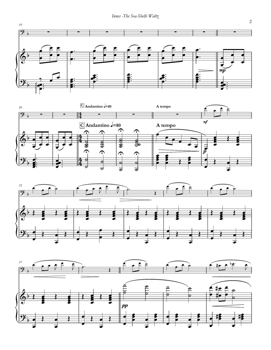 The Sea-Shells Waltz for Trombone and Piano Piano Accompaniment scores gallery preview page 6