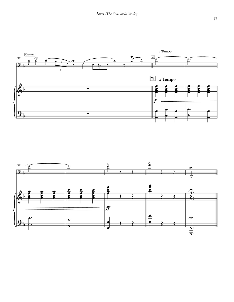 The Sea-Shells Waltz for Trombone and Piano Piano Accompaniment scores gallery preview page 8