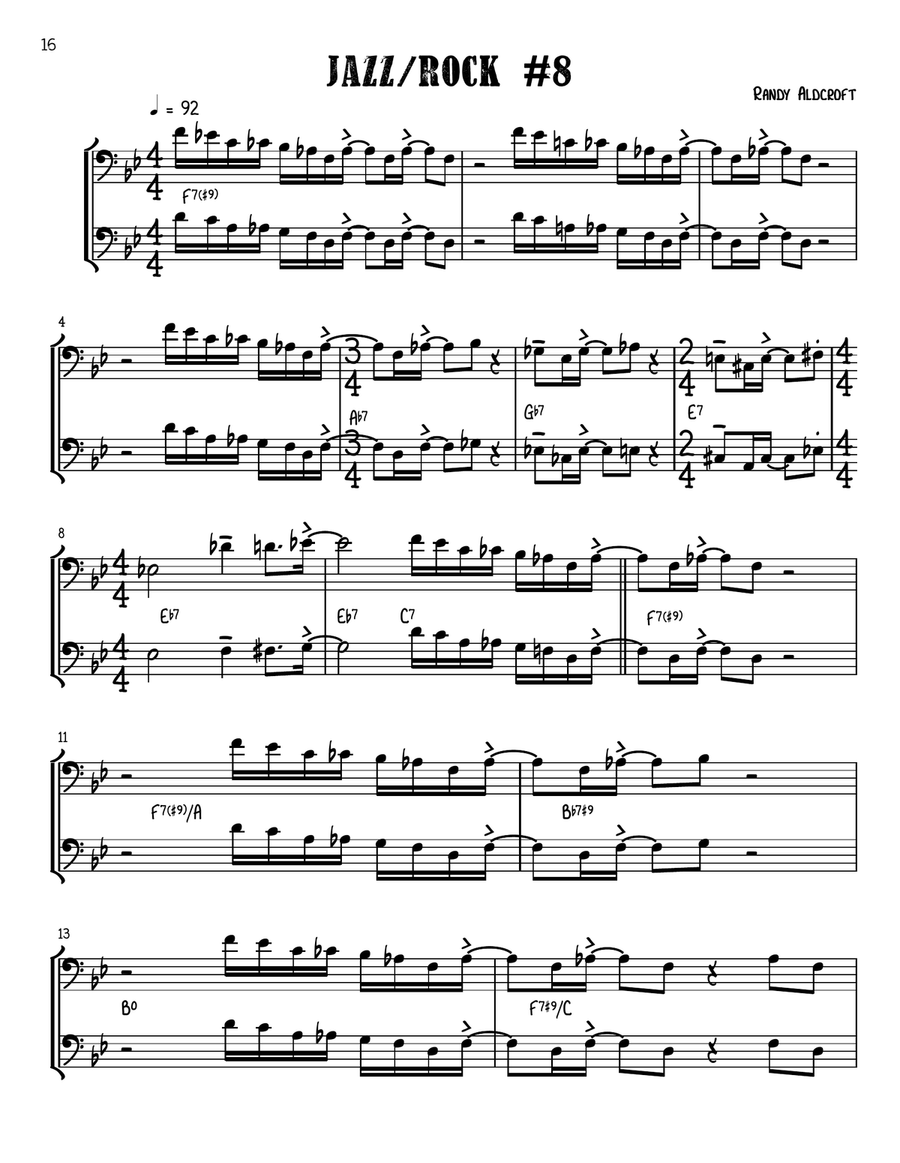 Twelve Jazz/Rock Duets for Trombones Trombone Duet scores gallery preview page 3