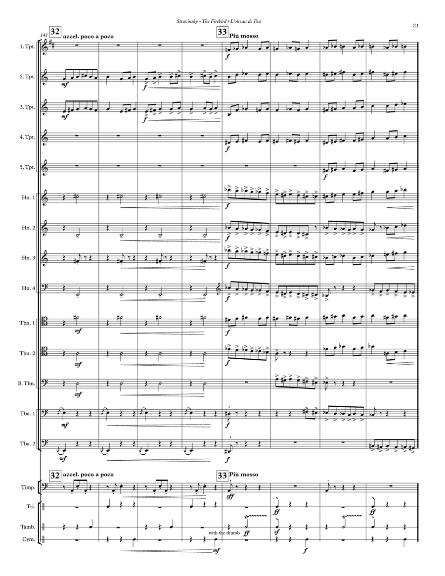 The Firebird Ballet Suite for 14-part Brass ensemble and Percussion Percussion scores gallery preview page 4