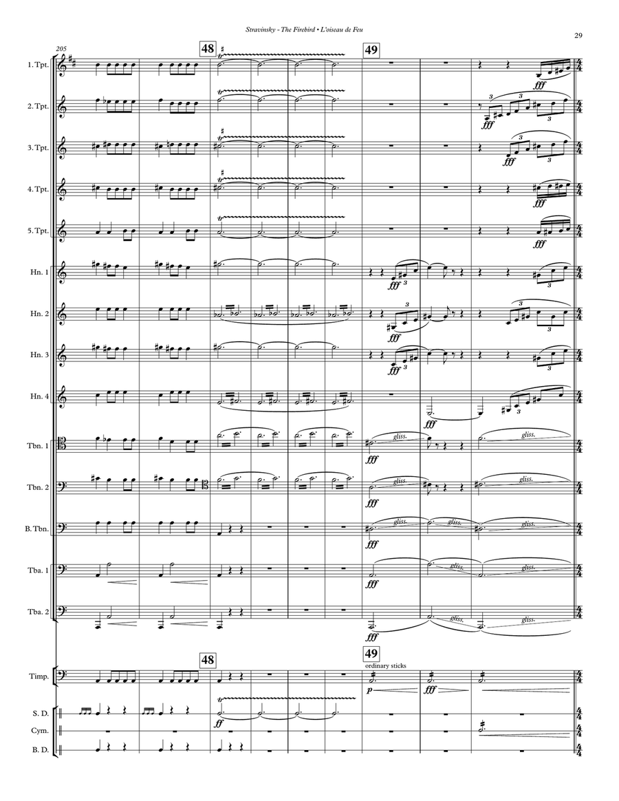 The Firebird Ballet Suite for 14-part Brass ensemble and Percussion Percussion scores gallery preview page 5