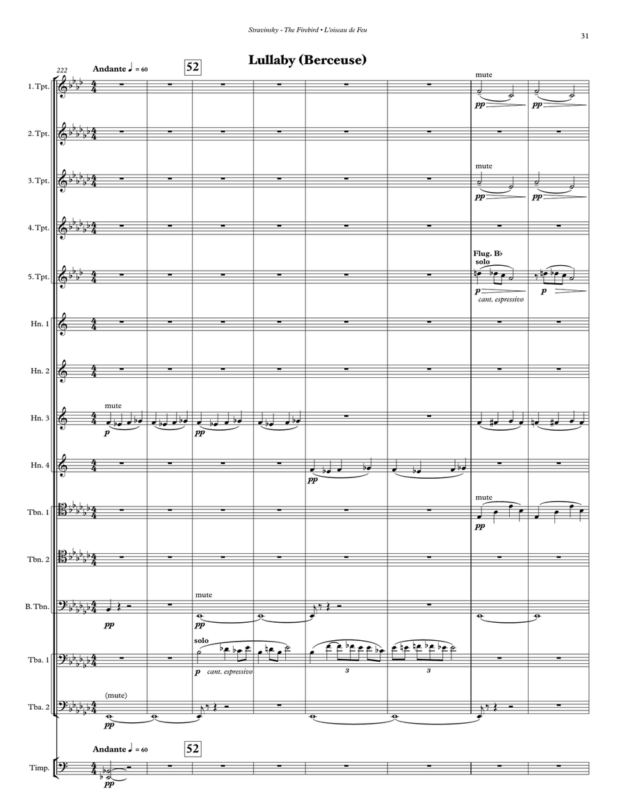 The Firebird Ballet Suite for 14-part Brass ensemble and Percussion Percussion scores gallery preview page 6