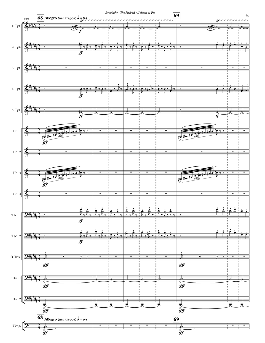 The Firebird Ballet Suite for 14-part Brass ensemble and Percussion Percussion scores gallery preview page 8