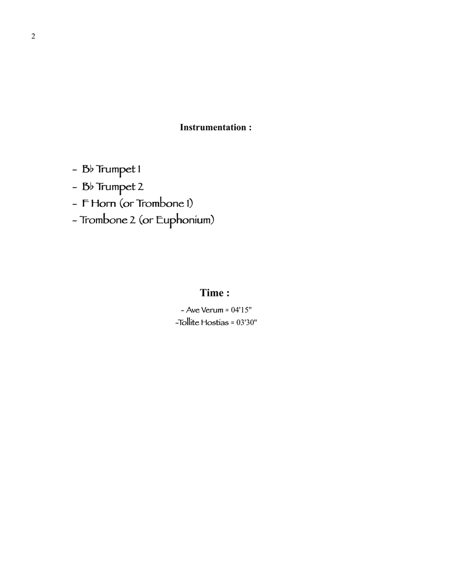 Two Sacred Choruses for Brass Quartet Brass Quartet scores gallery preview page 2