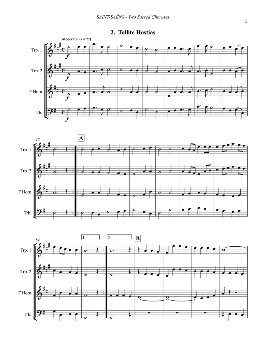 Two Sacred Choruses for Brass Quartet Brass Quartet scores gallery preview page 4
