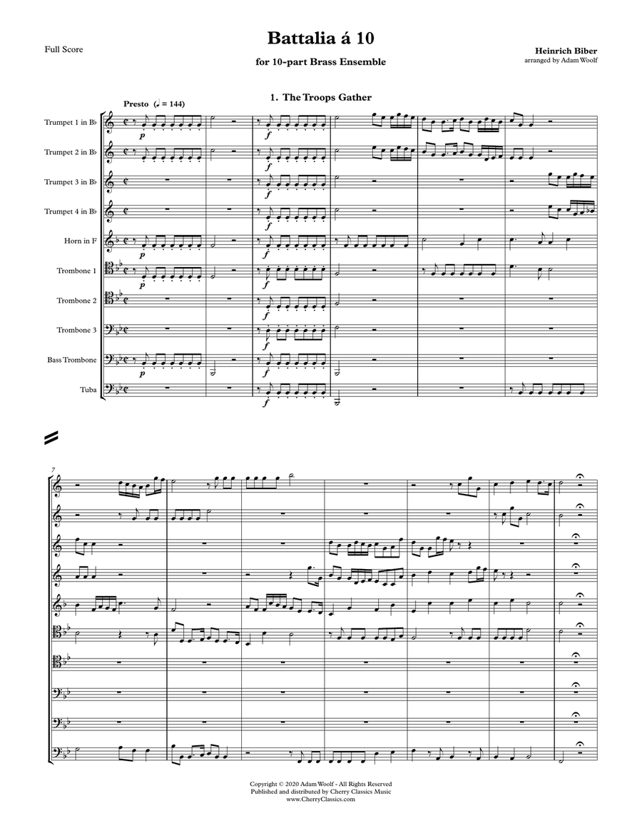 Battalia a 10 for Brass Ensemble Score scores gallery preview page 2