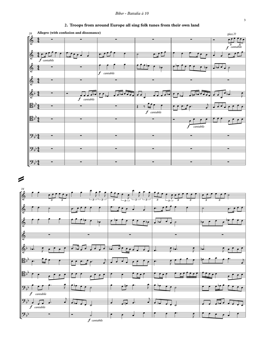 Battalia a 10 for Brass Ensemble Score scores gallery preview page 3