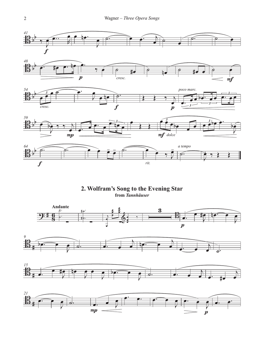 Three Opera Songs for Trombone and Piano Piano Accompaniment scores gallery preview page 3