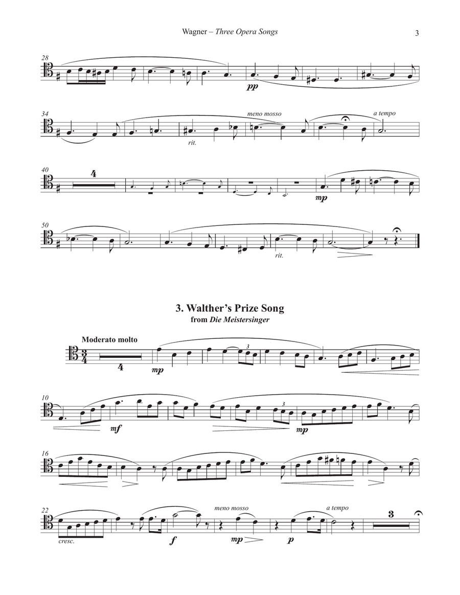 Three Opera Songs for Trombone and Piano Piano Accompaniment scores gallery preview page 4