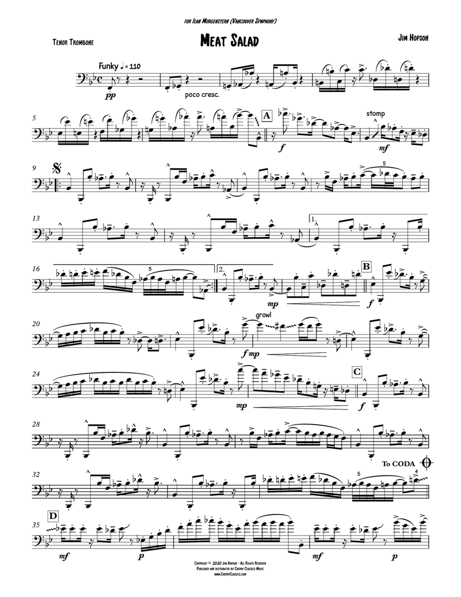 Meat Salad for Tenor Trombone Trombone scores gallery preview page 2