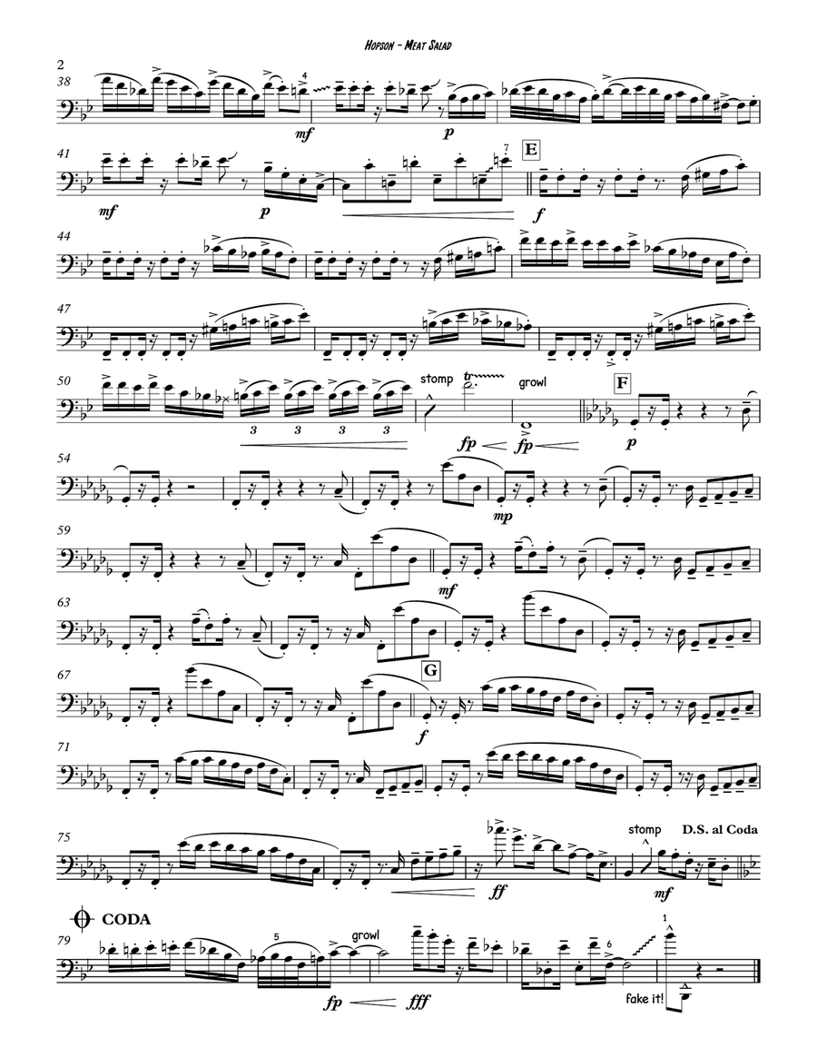 Meat Salad for Tenor Trombone Trombone scores gallery preview page 3