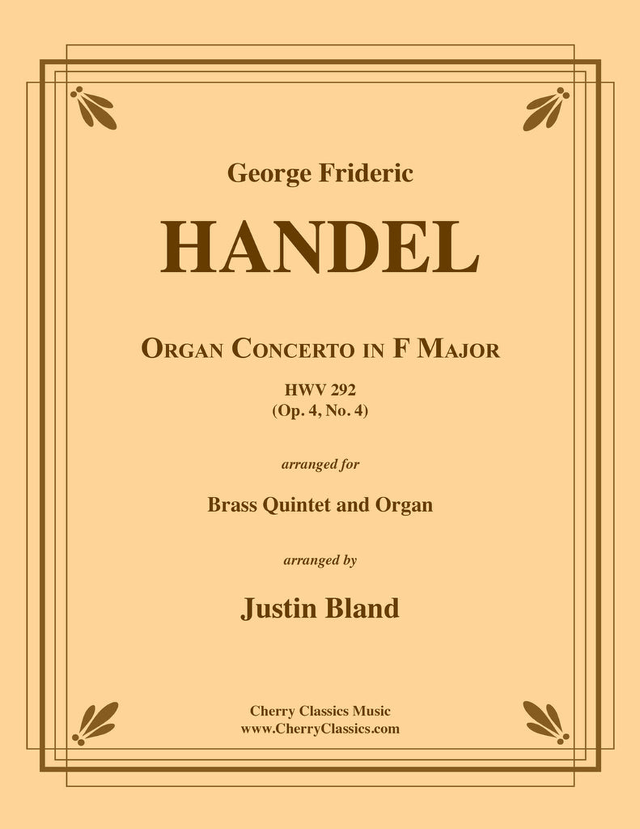 Concerto in F Major for Brass Quintet and Organ Organ scores gallery preview page 1