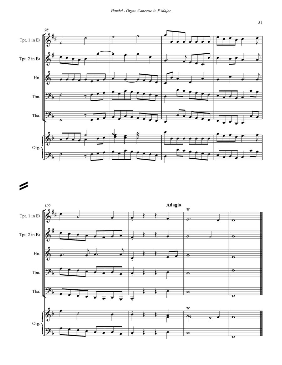 Concerto in F Major for Brass Quintet and Organ Organ scores gallery preview page 6