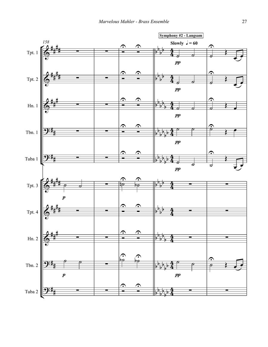 Marvelous Mahler Symphonic Suite for 10-part Brass Ensemble Score scores gallery preview page 7
