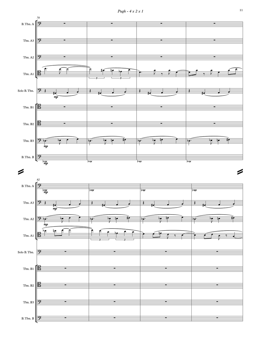 4 x 2 x 1 Bass Trombone solo Double Trombone Quartet Trombone Quartet scores gallery preview page 5