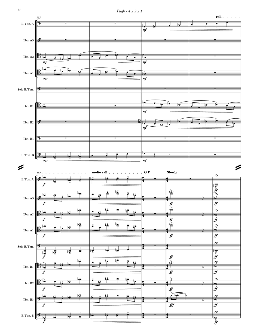 4 x 2 x 1 Bass Trombone solo Double Trombone Quartet Trombone Quartet scores gallery preview page 7