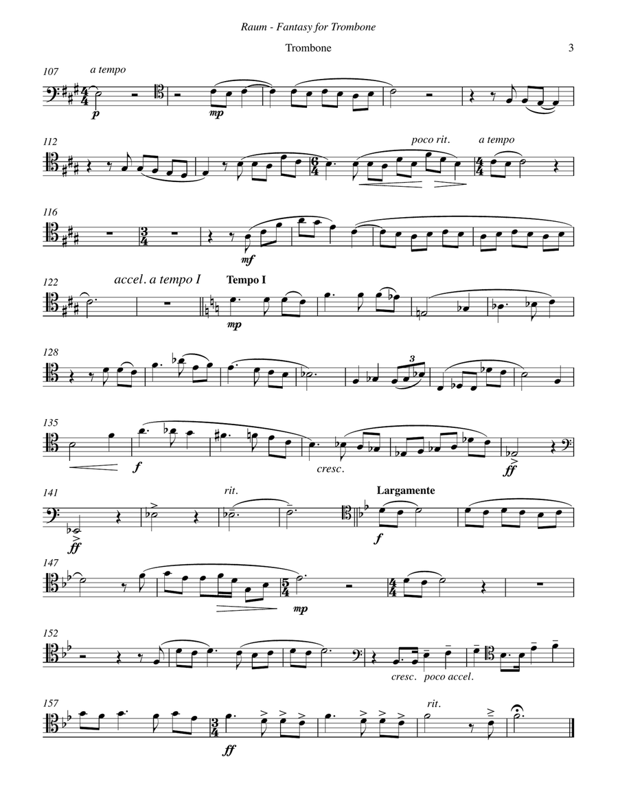 Fantasy for Trombone and Piano Piano Accompaniment scores gallery preview page 4