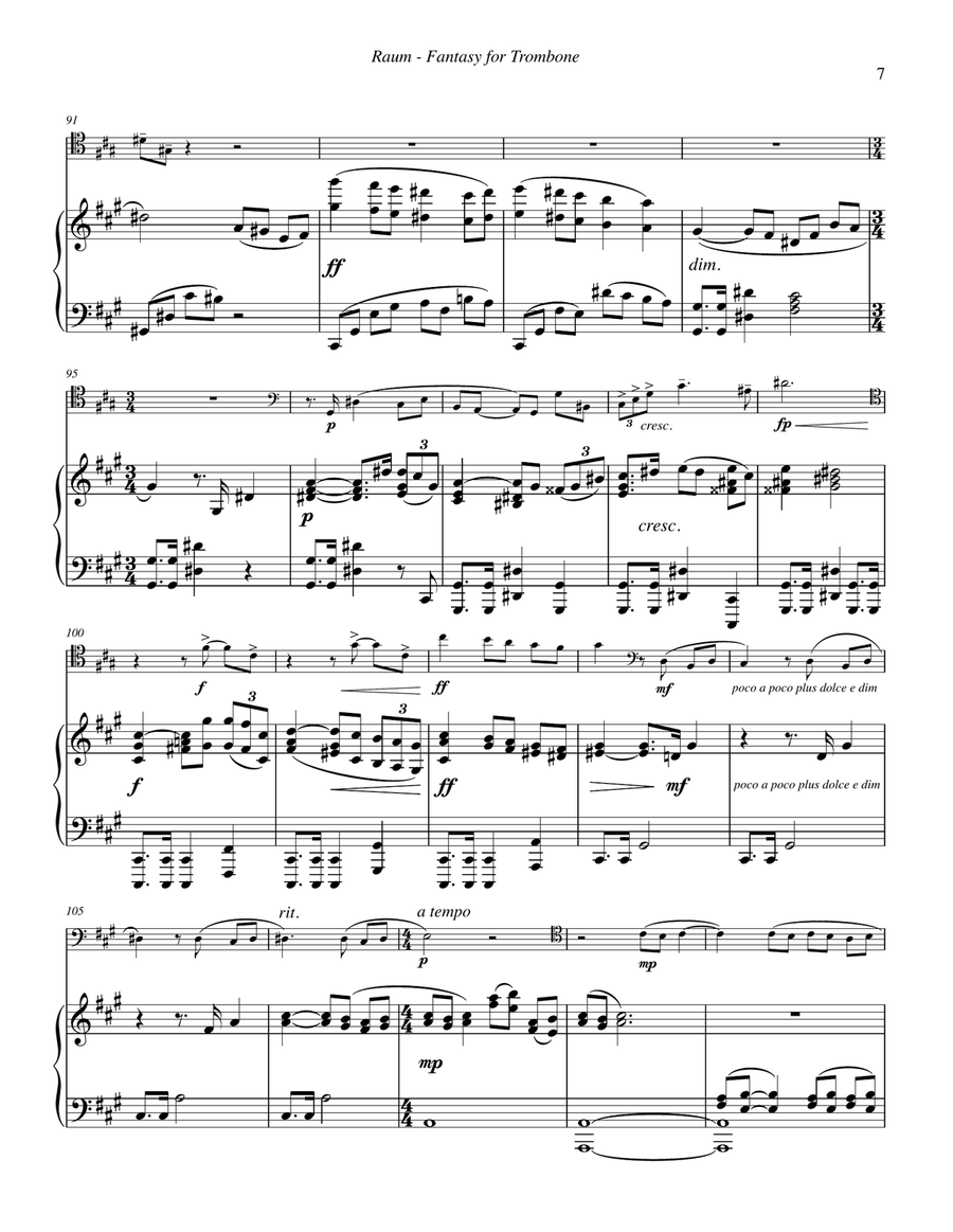 Fantasy for Trombone and Piano Piano Accompaniment scores gallery preview page 6