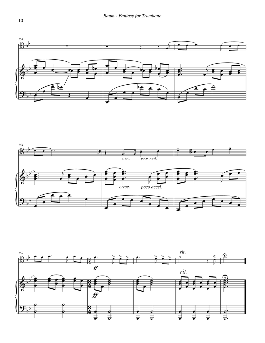 Fantasy for Trombone and Piano Piano Accompaniment scores gallery preview page 7