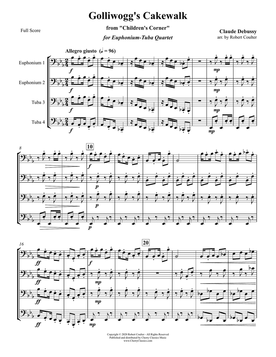 Golliwogg’s Cakewalk for Tuba Quartet Tuba Quartet scores gallery preview page 2
