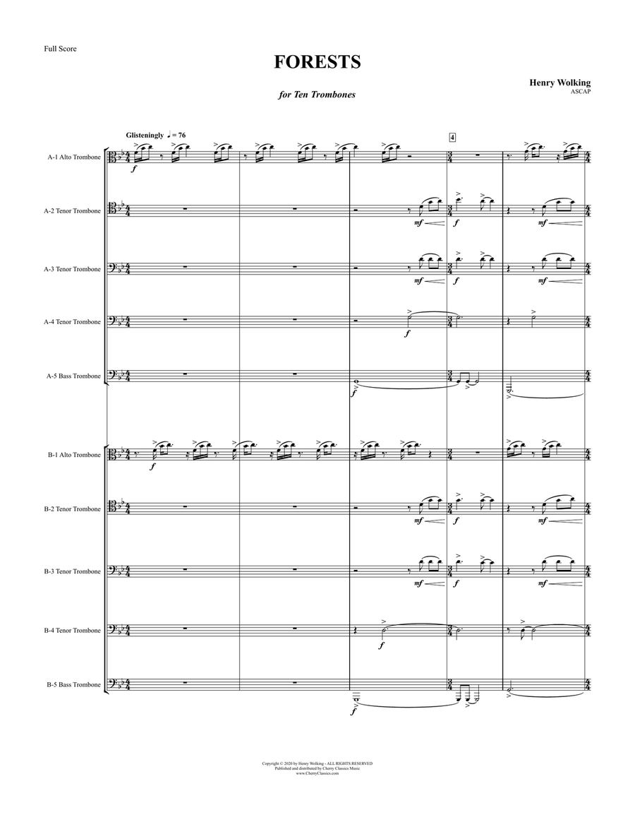 FORESTS for 10 Trombones FORESTS for 10 Trombones Trombone scores gallery preview page 2
