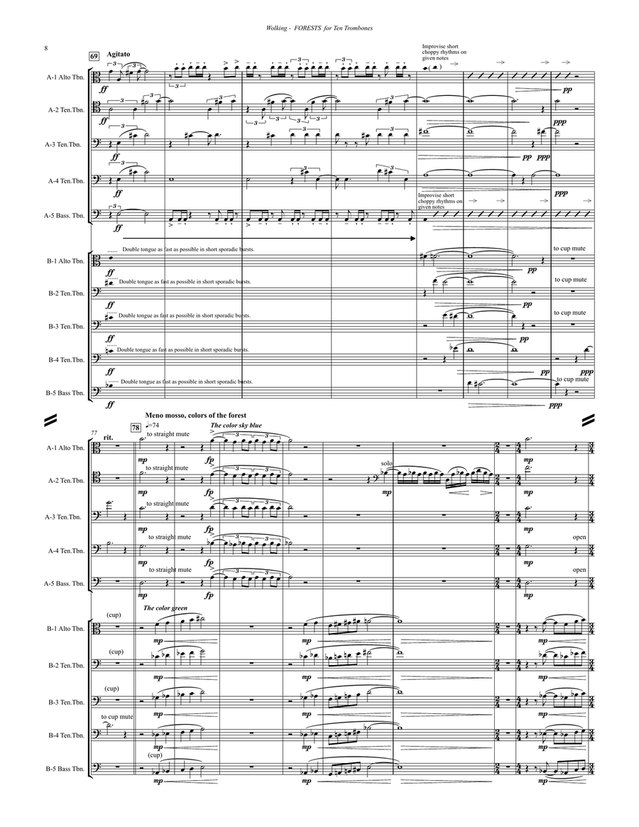 FORESTS for 10 Trombones FORESTS for 10 Trombones Trombone scores gallery preview page 5