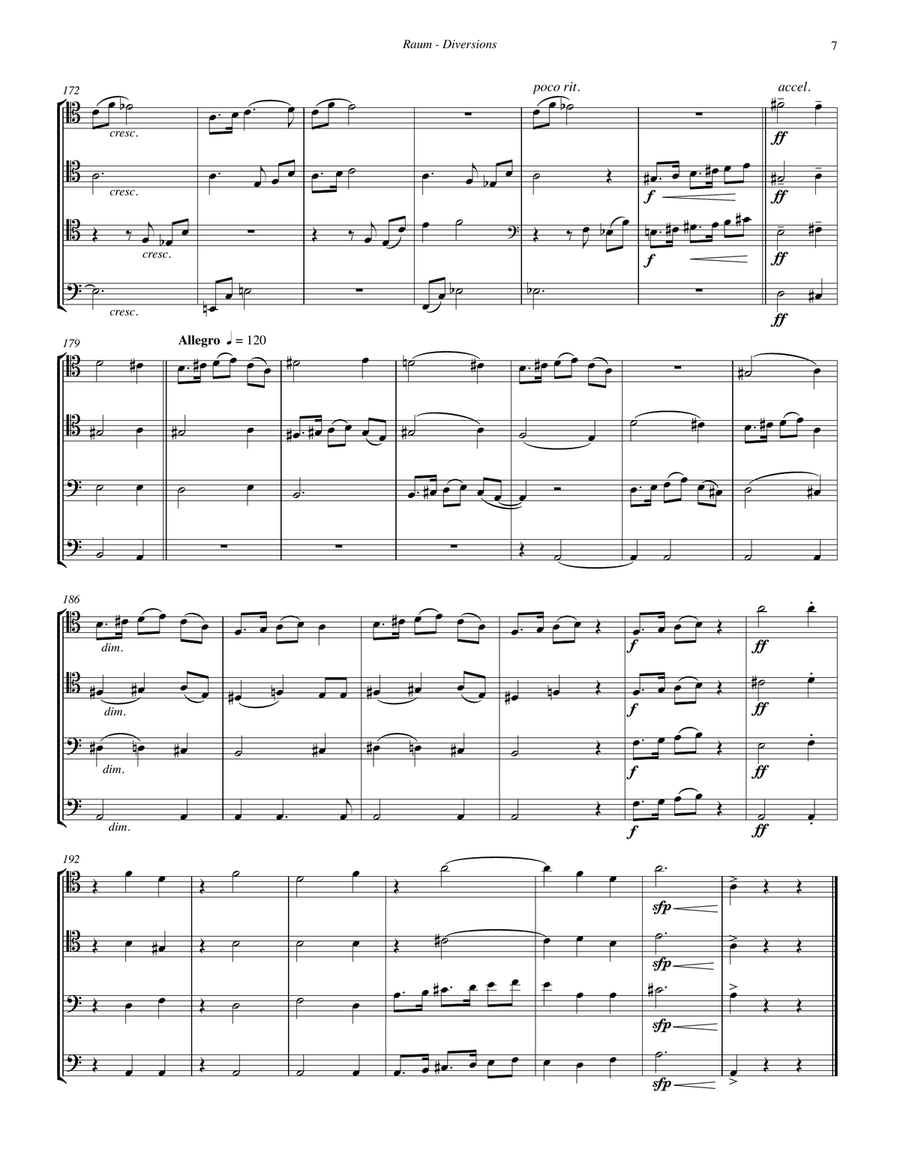Diversions for Trombone Quartet Trombone Quartet scores gallery preview page 4