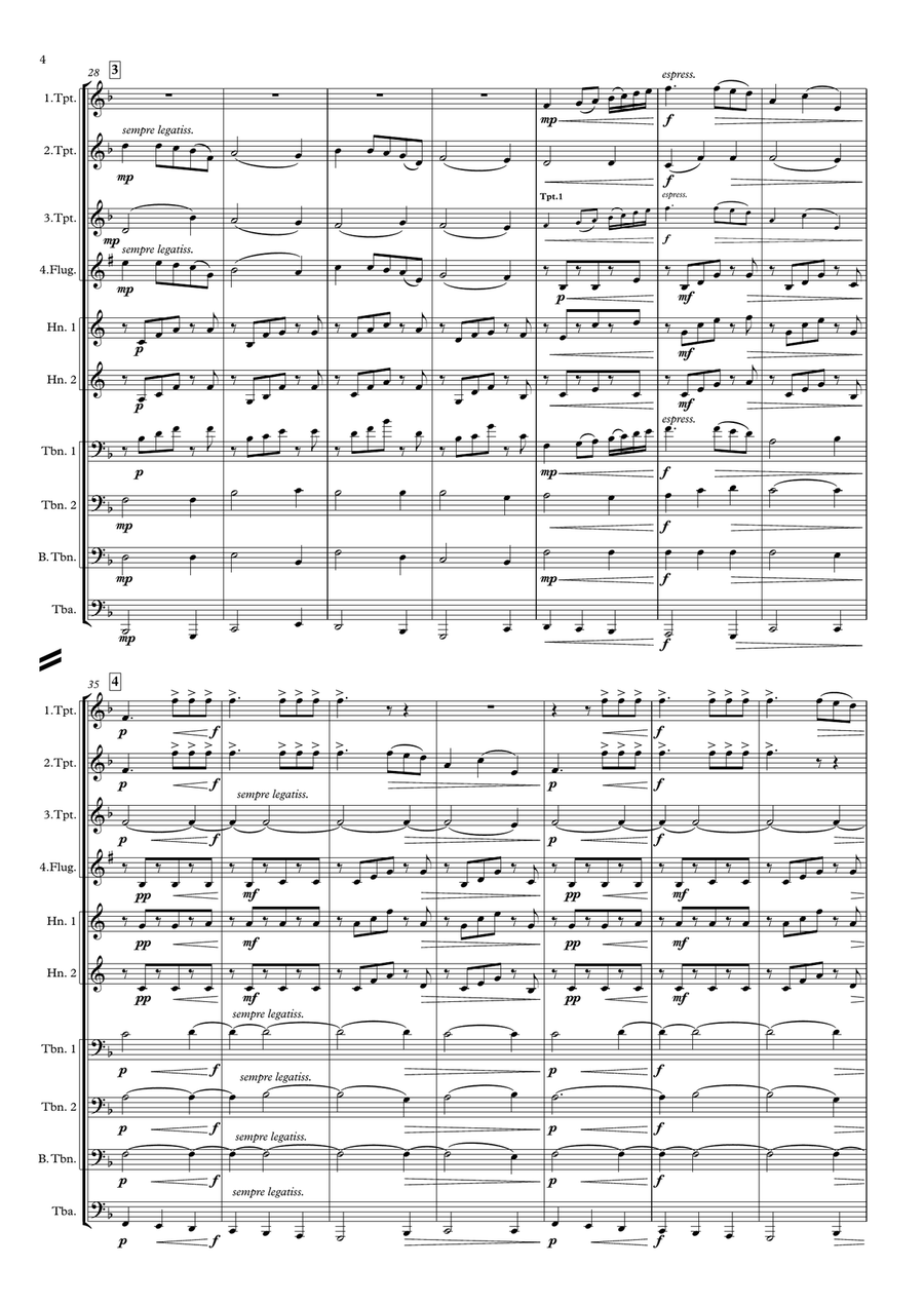 Intermezzo from Cavaleria Rusticana for 10-part Brass Ensemble Score scores gallery preview page 3