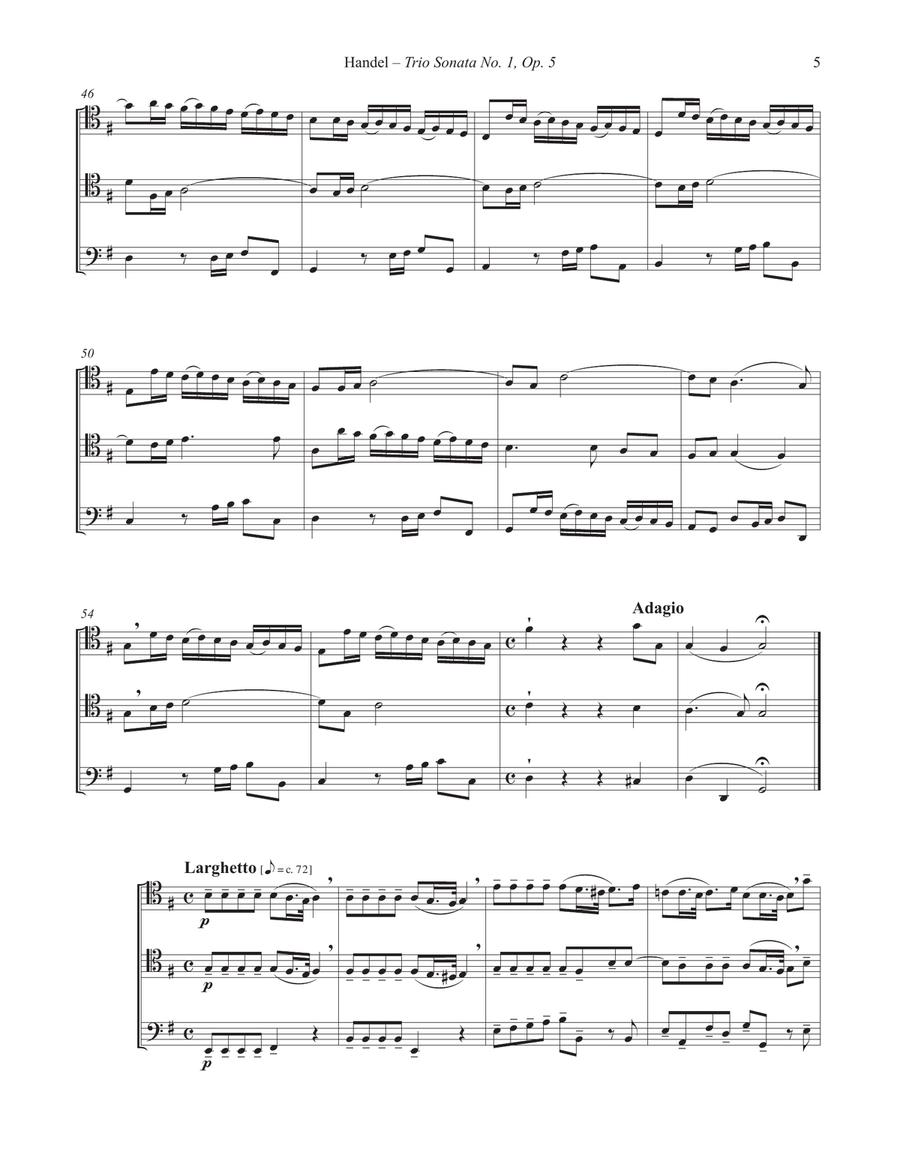 Trio Sonata Op. 5 No. 1 for Trombone Trio Trombone Trio scores gallery preview page 4