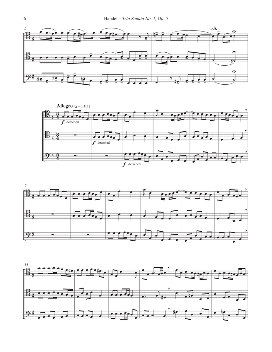 Trio Sonata Op. 5 No. 1 for Trombone Trio Trombone Trio scores gallery preview page 5