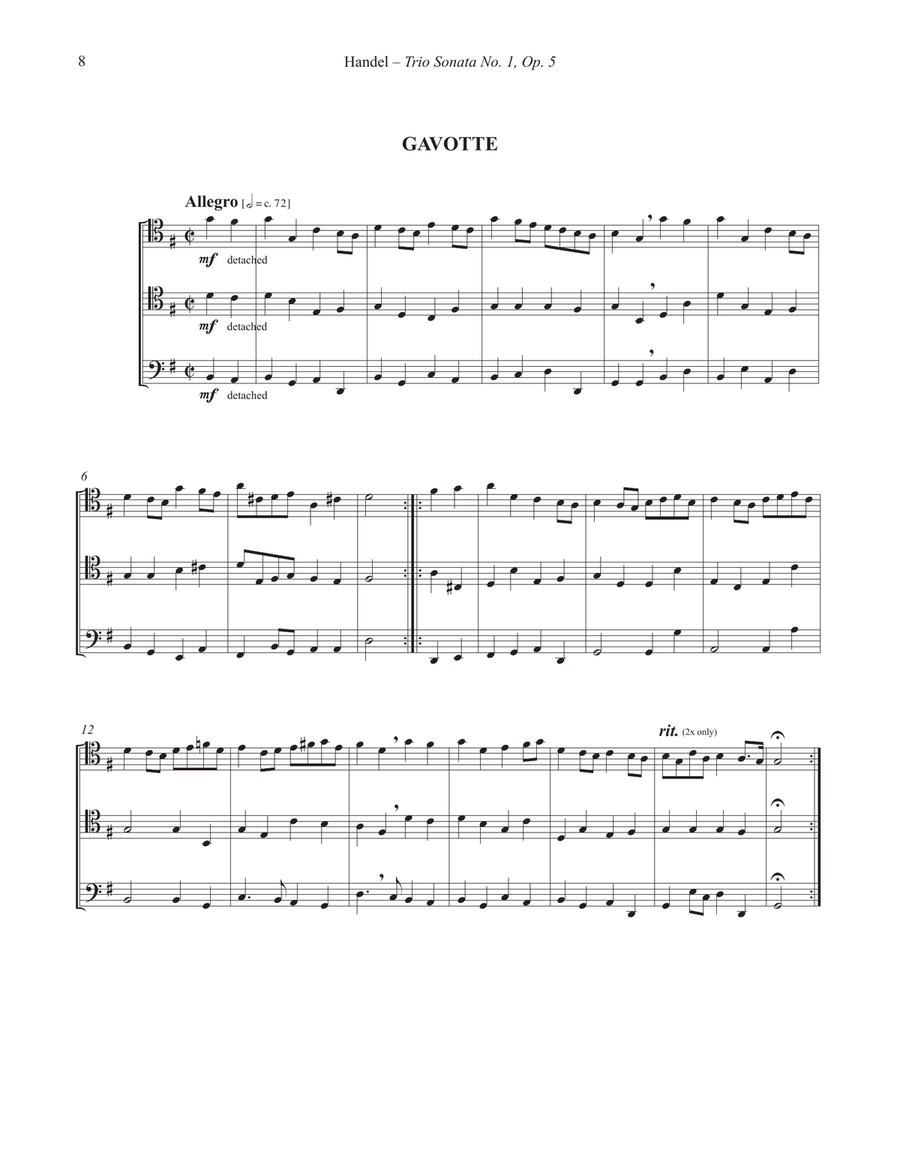 Trio Sonata Op. 5 No. 1 for Trombone Trio Trombone Trio scores gallery preview page 6
