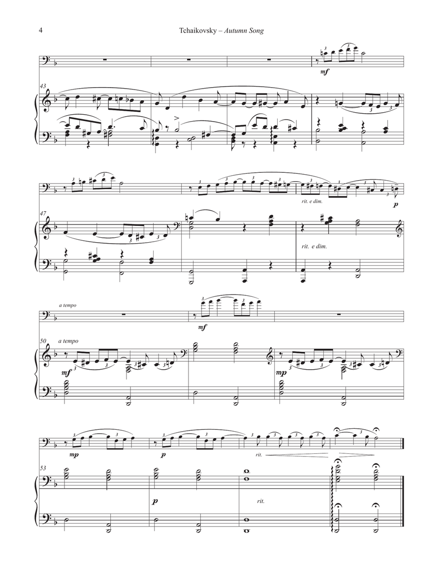 Autumn Song for Euphonium and Piano Euphonium scores gallery preview page 3