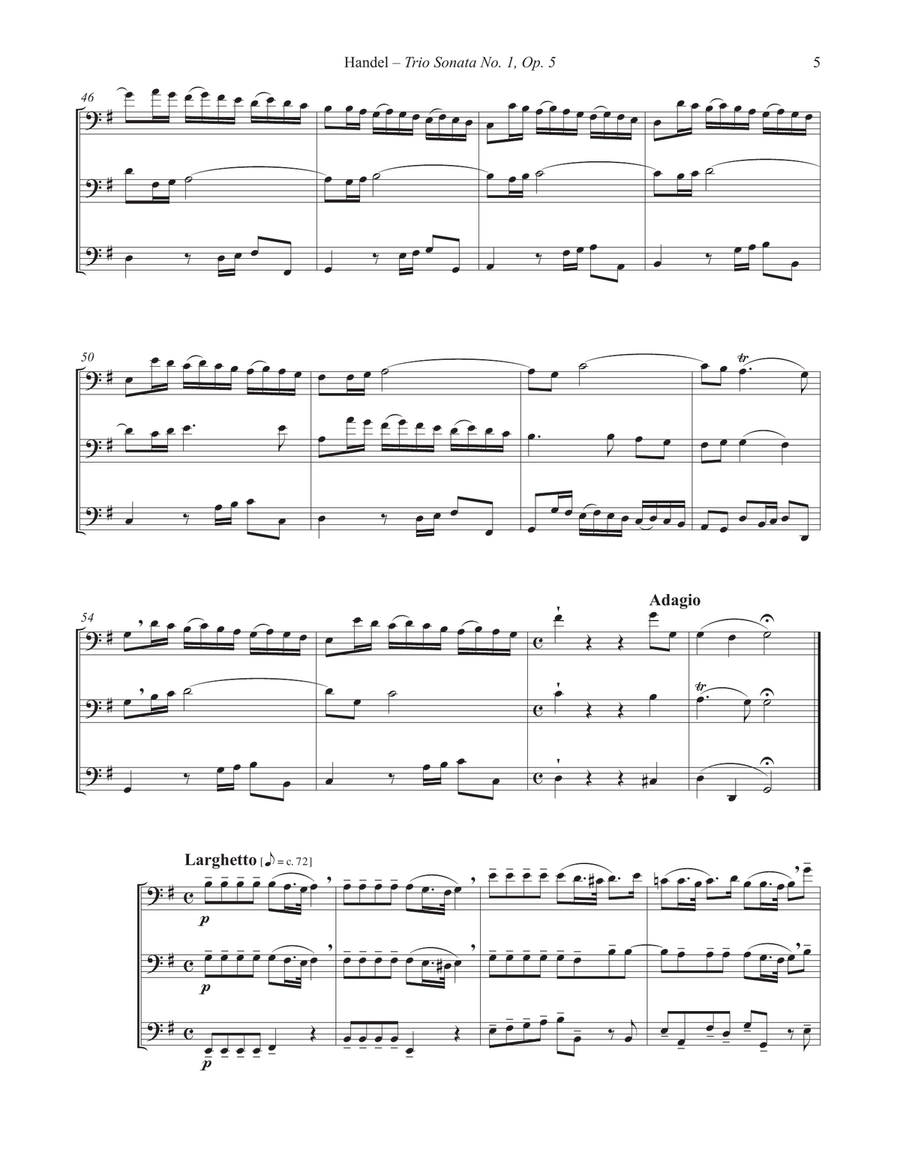 Trio Sonata Op. 5 No. 1 for Euphonium Trio Brass Trio scores gallery preview page 4