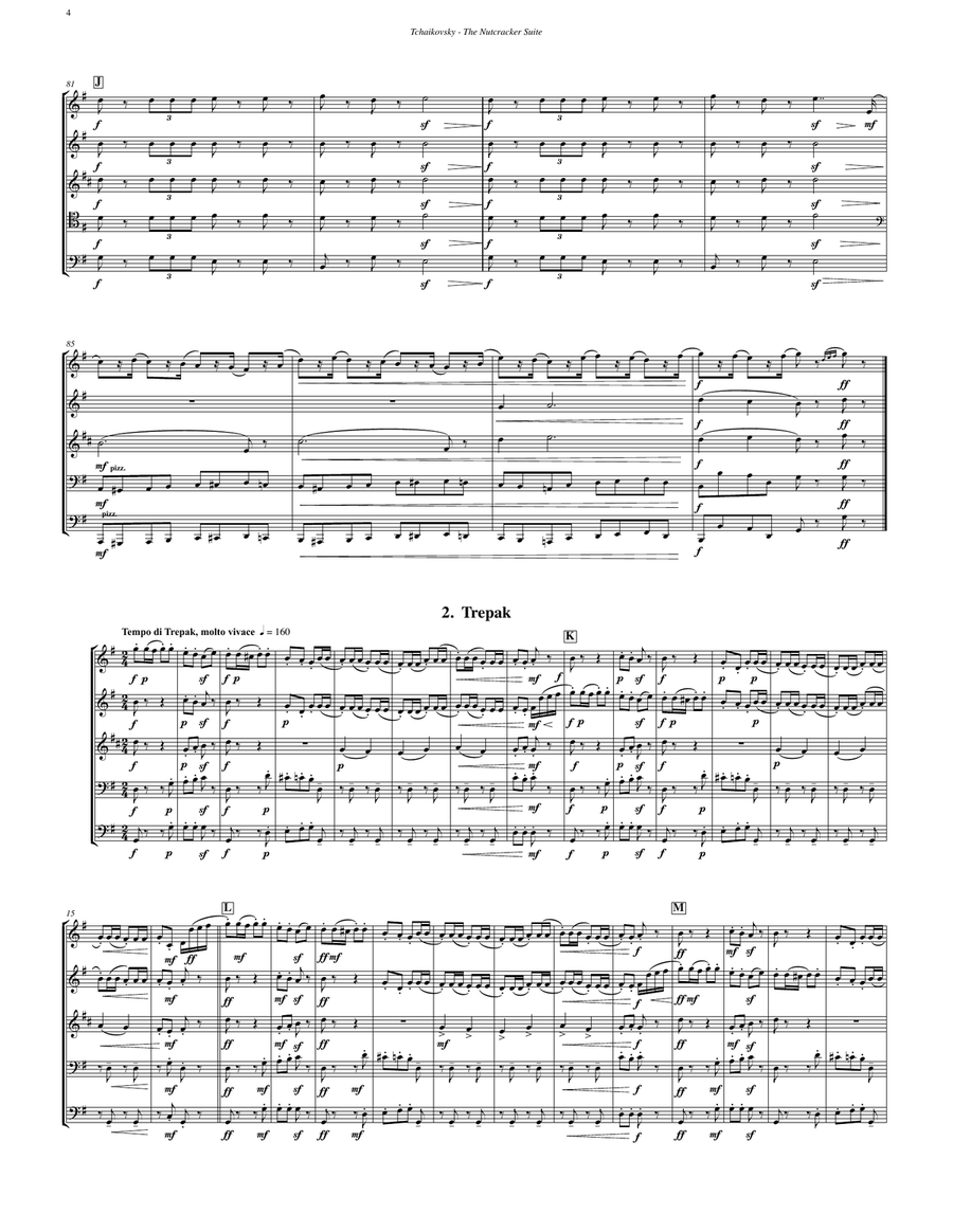 The Nutcracker Suite for Brass Quintet Brass Quintet scores gallery preview page 3