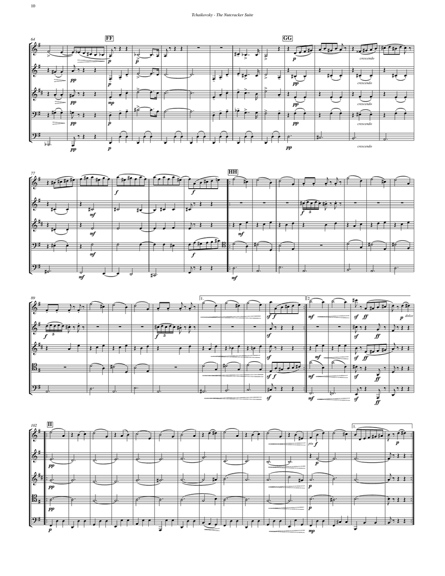 The Nutcracker Suite for Brass Quintet Brass Quintet scores gallery preview page 6